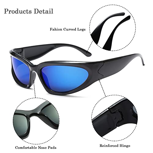 Long Keeper Kids Wrap Around Sunglasses Fashion Futuristic Oval Shape Sun Glasses for Girls Boys UV400 Protection3