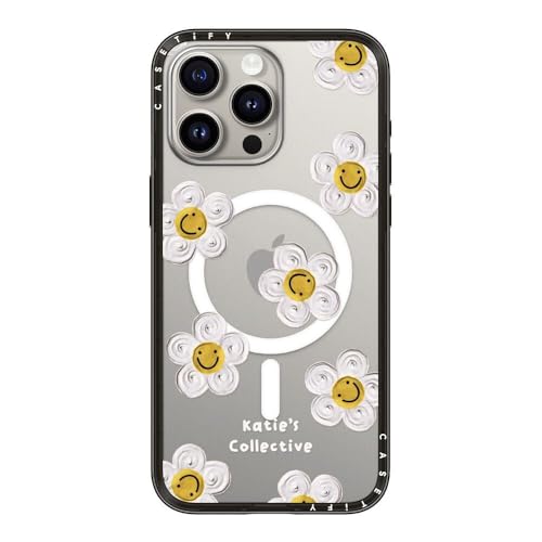 CASETiFY �R���p�N�g iPhone 15 Pro Max �P�[�X [MagSafe�Ή�/���^ �y��/�ϏՌ�] - Daisy by Katie-s Collective - �u���b�N