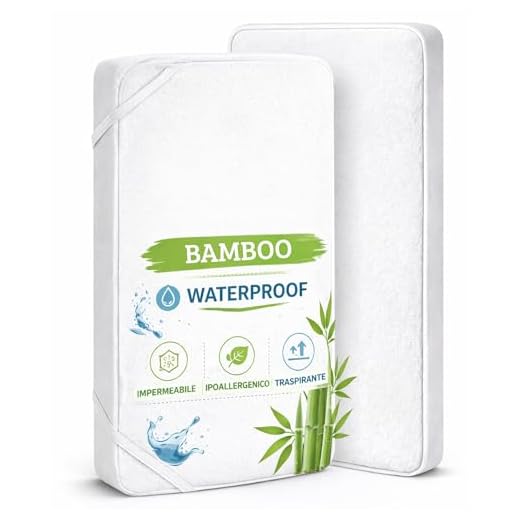 FlyIdeas Satz aus 2 wasserfesten Bambus-Matratzenbezügen für Kinderbetten und Kinderwagen I Super weicher, saugfähiger, hypoallergener und phthalatfreier Schutz – Oeko-TEX Zertifiziert