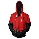 CHENMA Herren Anime Kakashi Itachi Akatsuki Langarm Bomberjacke mit durchgehendem Reißverschluss mit Kapuze Jacke