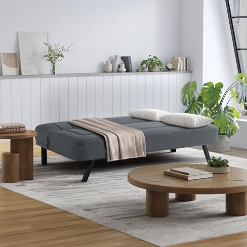 Serta Fairwood 66.1" Convertible Futon Sofa, Short Twin Size, Modern Boho, Dream Coil Comfort, Fingerguard Pinch Point Protection, Soft Woven Polyester Fabric, Charcoal by Serta - Image 2