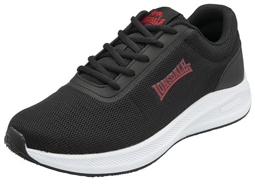 Lonsdale Men's Hartley Sneaker, Black/RED, 7 UK