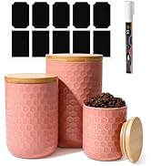 Amazon.com: ZEBERBO Kitchen Canisters Set with Airtight Bamboo Lid