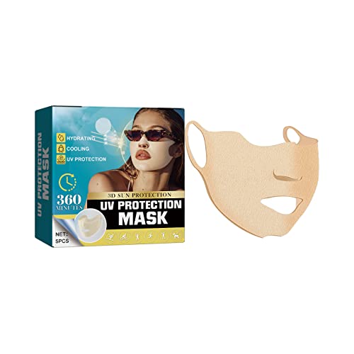 Golf Sunscreen Patch, Outdoor Uv Protection Mask, Hydrating Gel Skin Care Mask, Lifting Collagen Mask, Suitable For Outdoor Sports, Cycling, Mountain Climbing (5-Piece) #TOP18