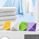Non-Tangling Laundry Balls for Washing Machines, Soft TPR Material, 4 Pack, Multi-Color (Purple, Green, Yellow, White)