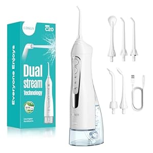 COSLUS Water Dental Flosser Teeth Pick: 2026 Upgraded Portable Cordless Oral Irrigator 300ML Rechargeable Travel Irrigation Cleaner IPX7 Waterproof Flossing Machine for Teeth Cleaning