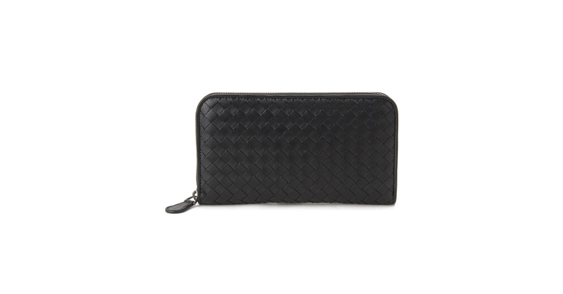 ボッテガヴェネタ　長財布　ラウンドファスナー 　黒　ブラック×シルバー ボッテガヴェネタ 財布 メンズ BOTTEGA VENETA 財布 長財布