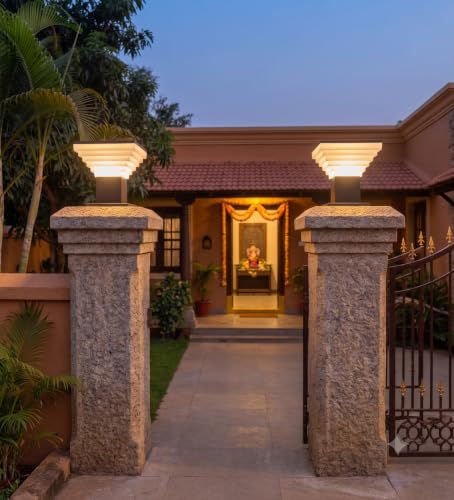 Image of Gate Light Outdoor Lamp Garden for Home Gate, Black (Pack of 2 Pc)