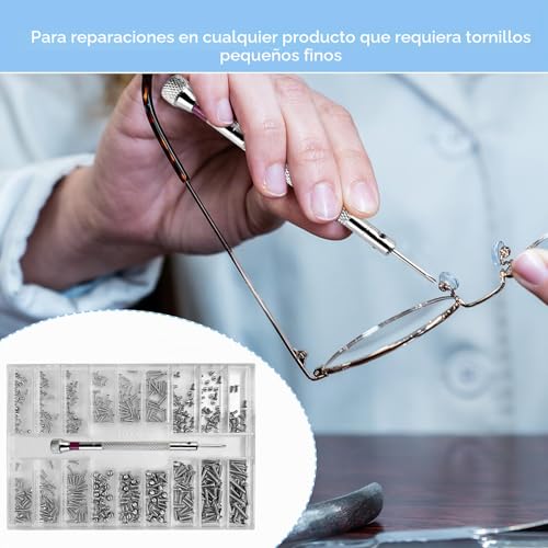 Miniatura 3 de Diompirux 500 Piezas Tornillos Autoperforantes, Tornillos De Cabeza Plana Redonda, Con Destornillador De Cruz, Kit Surtido De Tornillos Pequeños De Acero Al Carbono, Para Gafas, Computadora Portátil