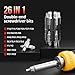SHARDEN Multi Screwdriver 26 in 1 Screw Driver Set All in One Telescoping Multi Tool with 12 Double Ended CRV Bits Phillips Slotted Torx Hex Portable Repair Kit for Home Furniture Bike Computer