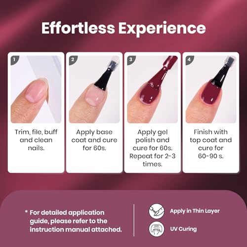 Image of Beetles Purple Gel Nail Polish Set, 6 Colors Muse of Midnight Gel | 6 Burgundy Nude Purple Gel Polish Colors with Glitter Cat Eye Effects for Uv Led Soak-Off Manicures