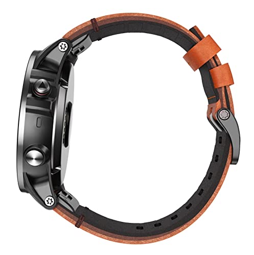 GGZONE RHAIYAN 26mm Watchband Compatible with Fenix 5X/ Fenix 5X Plus Genuine Leather Strap 22mm Compatible with Fenix 6/Fenix 6 Pro/Forerunner 935 Specific (Color : Red, Size : 22mm)