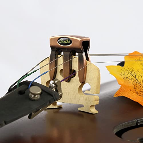 Danchet Metal Violin Mute Practice Violin Silencer for 1/2,3/4,4/4 Violin,Red Copper