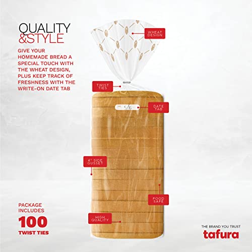 Bolsas de pan de plastico transparentes pack de 100 unidades con lazos 3