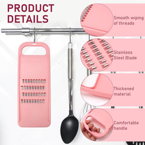 Plastic Grater with Stainless Steel Blades,Handheld Shredder for Carrots, Vegetables, Onions, Cabbage, Potatoes - Image 3