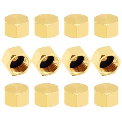 Uenede 3/8 inch brass compression caps