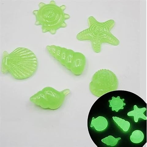 chic style Aquarium Decorative Glow in The Dark Stones Pebbles, 70Pcs Fish Tank Glow Stones for Aquarium, Gardening Luminous Glow Stones Outdoor Decor(Green) Cover