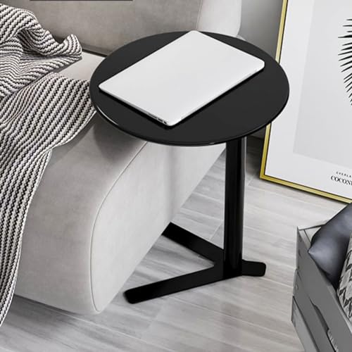 Mesa auxiliar de metal negra con diseño minimalista moderno para salones selectos 2