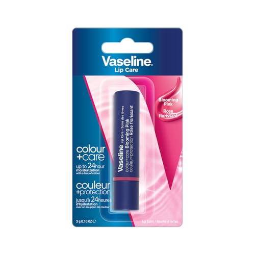 Image of Vaseline Lip Care | Colour+Care Blooming Pink Tinted Lip Balm Stick | up to 24Hr* moisturization | with manuka honey | 3g