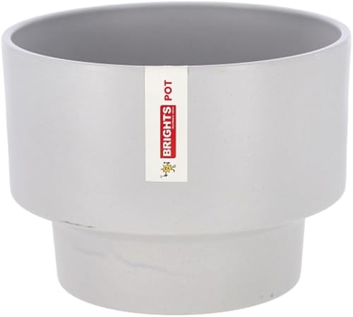 Garden Polypropylene Plant Pot Round Bowl 17.5 x 12.5 x 14CM Light Grey
