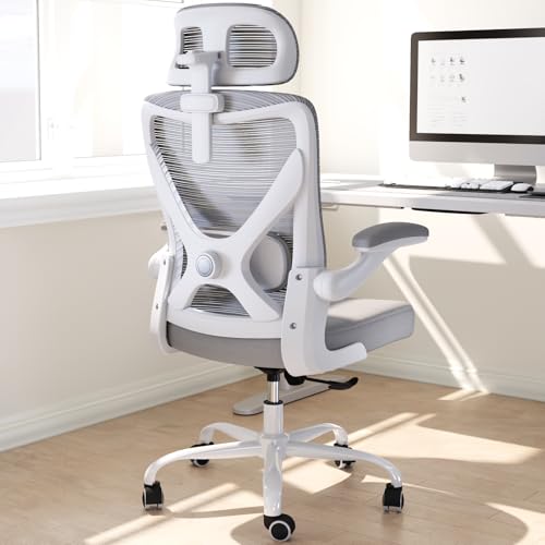 Image of Ergalithic Ergonomic Office Chair-Computer Chair Mesh with Adjustable Lumbar Support-Executive Desk Chairs High Back with Headrest Flip-Up Arms for Long Hours
