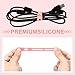 Tellegloww 42 Pcs Silicone Cable Ties Reusable Cord Straps Multipurpose Elastic Cable Organizer for Bundling Fastening Earphone Phone Charger Home Office School (Pink,3.15 Inch)