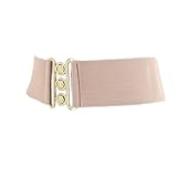  FASHIONGEN - Cinturón Ancha Elástico para mujer GLORIA - Rosa (Dorado), Small / 36 a 38