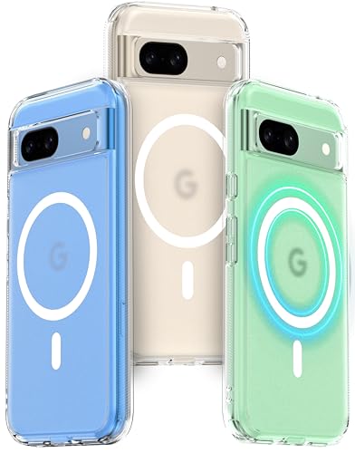 JIC AirGuard-Mag Custodia Per Google Pixel 8a – Con Magneti Magsafe – Angoli Airbag E Antiscivolo – Trasparente