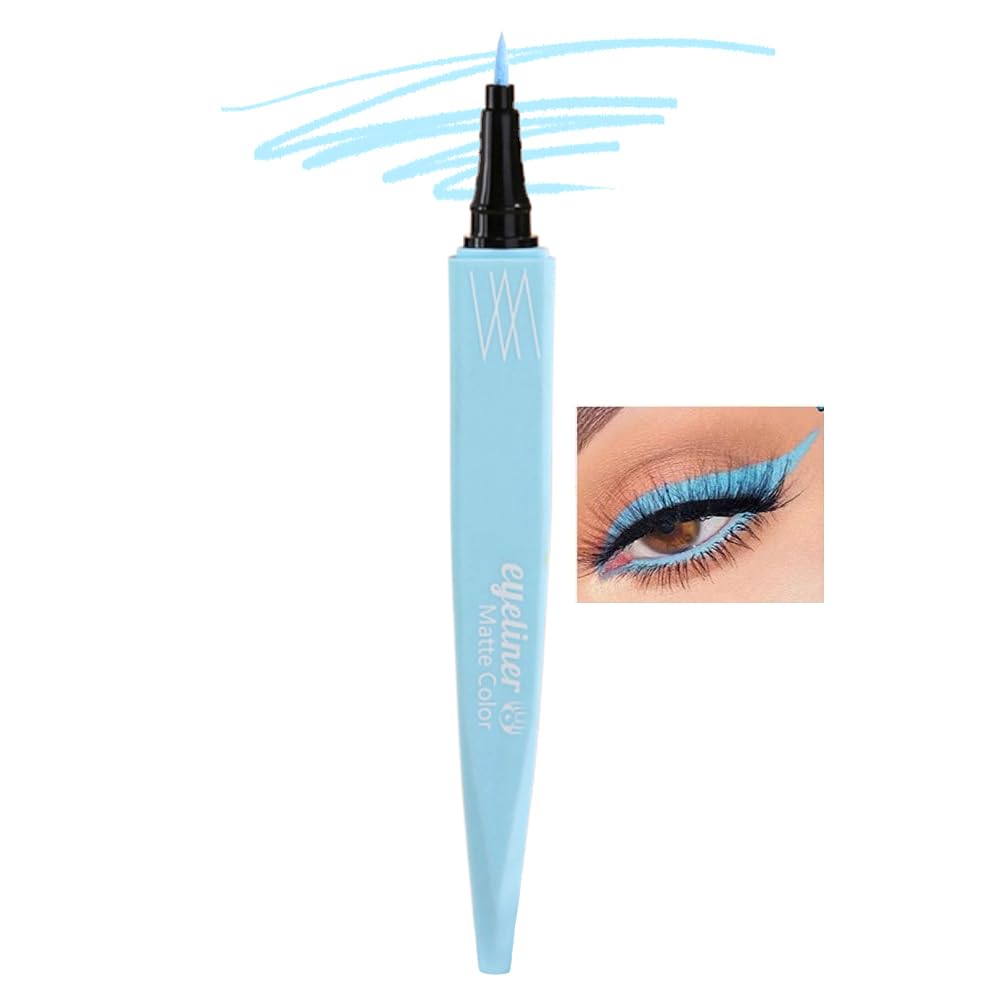 Lucoss Eyeliner Waterproof Colores,Lapiz de Ojos Delineador de Ojos de Colores Azul/Blanco/Amarillo/Rosa/Rojo/Naranja/Morado