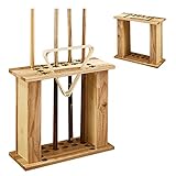  HiTbod Support de Queue de Billard, Support de Sol Pour Bâtons de Billard, Support de Rangement En Bois Massif, Pour Club, Bar, Salles de Jeux, Accessoires de Billard/Wood Color/60X55X25Cm