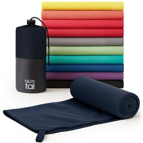 Blumtal Toalla Microfibra 140x70 cm - Toallas Gimnasio de Microfibra de Secado rápido - Toalla Gym - Toallas para Gimnasio - Toalla de Microfibra - Toalla Deporte Gimnasio - Toalla Yoga Azul Marino