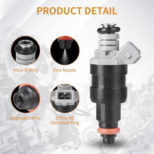 AISHAN 8PCS Fuel Injectors 1 Hole Compatible with Dodge for Ram 1500 2500 3500 B1500 B2500 B3500 Dakota V8 5.2L 5.9L 1996 1997 1998 1999 2000 2001 2002 Replace FJ682, 53030778, 81211128, RL030778AB
