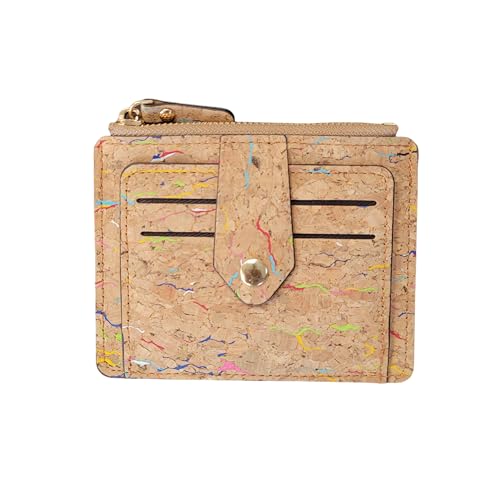 Minimalistic Cork Wallet with Snap Closure Eco Friednly Vegan gift (Plain with colors)