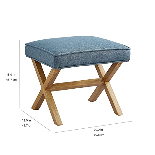 Amazon Basics L-516B Mid-Century Modern X Square Polyester Ottoman Chair thumb #2