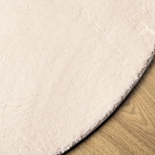 Alfombra beige de pelo corto HUARTE: suavidad moderna y lavable para el salón 5