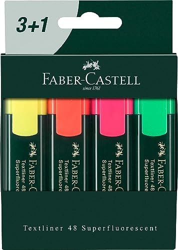 Faber-Castell 154862 - zakreślacz TEXTLINER 48 Promo, 1-5 mm, 8 szt., zawartość: 3 x żółty, 1 x zielony, pomarańczowy, różowy, niebieski, czerwony