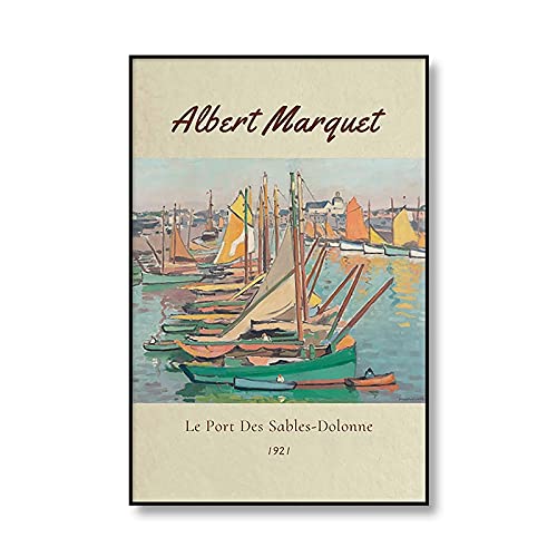 Impresiones de arte del famoso puerto de Marsella de Albert Marquet y póster de pared para el hogar pinturas decorativas en lienzo sin marco A2 40x60cm Cover