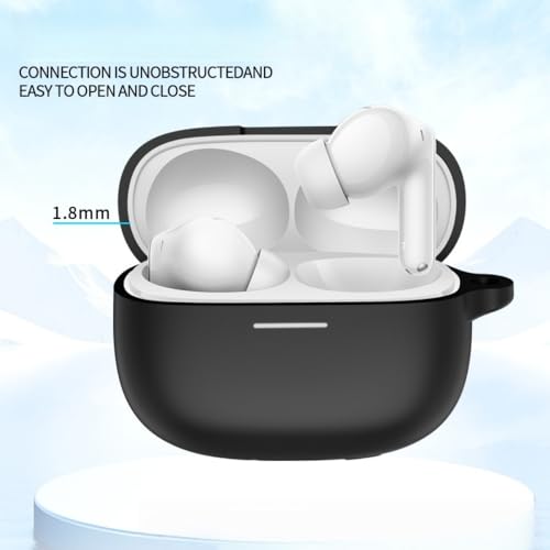 For Redmi Buds 8 Pro/Buds 6 Pro�p �w�b�h�z���ی�P�[�X �ϏՌ��E�h�o�P�[�X �ی�J�o�[ �����h�~ �L�Y�h�~ �ϏՌ� �����[�d�\ �h�� �h�o �C���z���P�[�X �����h�~�p�̃t�b�N�𓋍ڂ��� (�s���N)