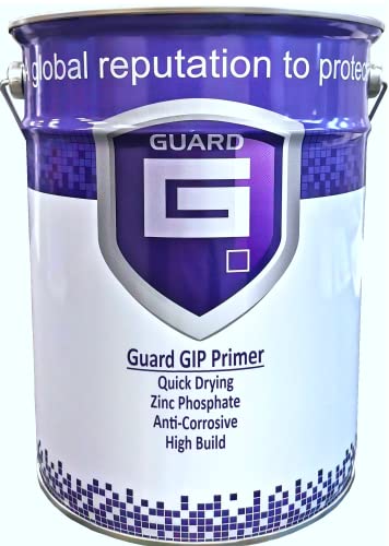 Guard GIP - Premium Quality Zinc Phosphate High Build Quick Drying Primer Paint Red Oxide, Grey, Black & Off-White 5 Litres & 20 Litres (15 Litres + 5L Thinner, Red Oxide)
