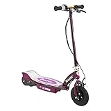 Razor E100 Kids Ride On 24V Motorized Powered Electric Scooter Toy, Speeds up to 10 MPH with Brakes and Pneumatic Tires, Purple
