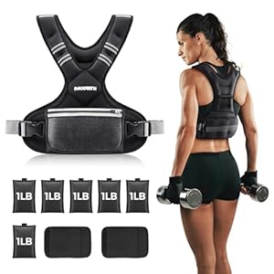 PACEARTH Adjustable Weight Vest 4-10lbs / 11-20lbs / 20-32lbs X-Shape Weighted Vest for Women and Men, Home Workout Ironsand Vest with Zipper Pouch and 6 Weight Packs, Available in Pink, Gray, Black
