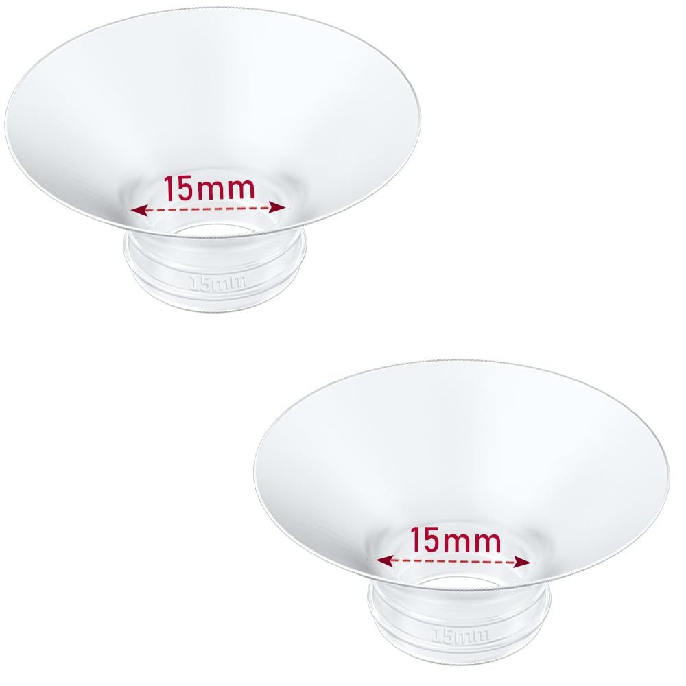 IVARONAL Flange Insert 2PCS 15mm Compatible with Momcozy M9/M6/M5/S12 Pro/V1 Pro/V2 pro, Spectra/Medela/Elvie/NCVI/TSRETE/eufy/Lansinoh/Paruu/MomMed