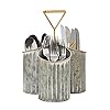 Farmlyn Creek 3 Compartment Vintage Galvanized Utensil Holder for Countertop Organizer, Multi-Purpose Caddy (Rustic, 7.8 x 8 x 10.6 In)