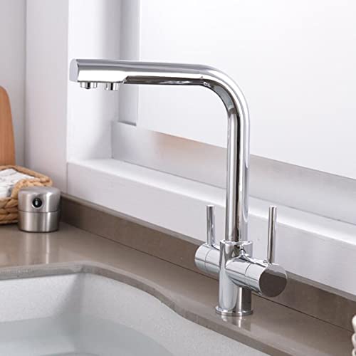 Grifo de cocina de 3 vías para eliminar el grifo extra de agua potable con latón avena