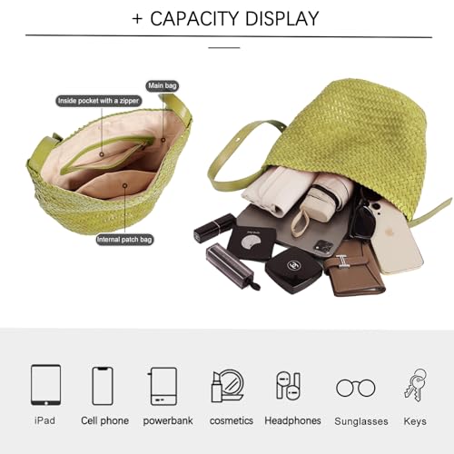 Bolso Tote tejido femenino JINMANXUE miniatura 3