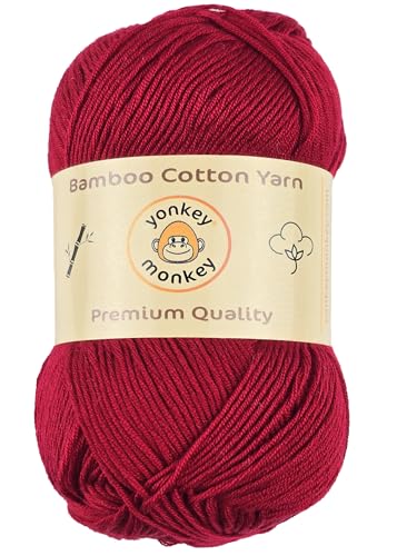 Image of 10-Pack of Yonkey Monkey 500 Grams Yarn - 70% Rayon derived from Bamboo, 30% Cotton - Imported - Berry 9032
