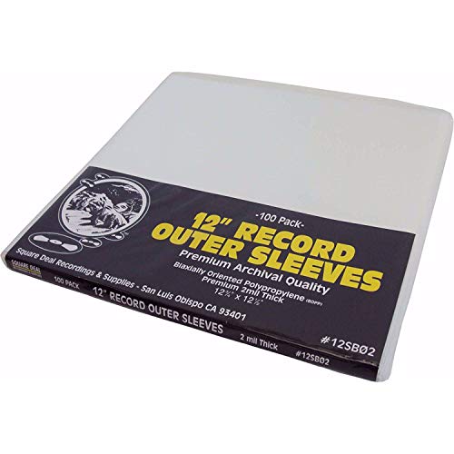 (100) 12" Record Outer Sleeves - Archival Quality, Super Clear BOPP - 12-3/4"