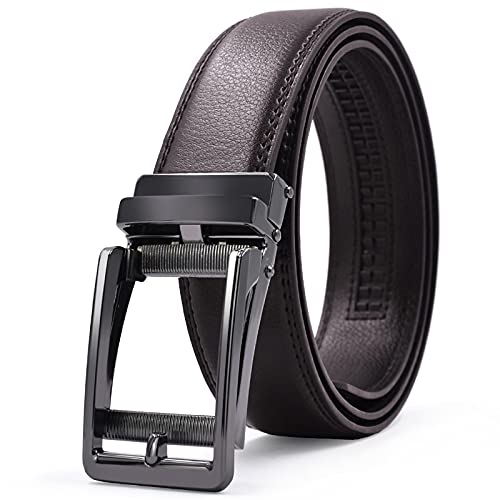 KTMOUW Ceinture Homme Cuir Automatique Ceintures Homme 35mm de Large Avec Cadeau Box Noir/Brun ,Taille Ajustable Cover