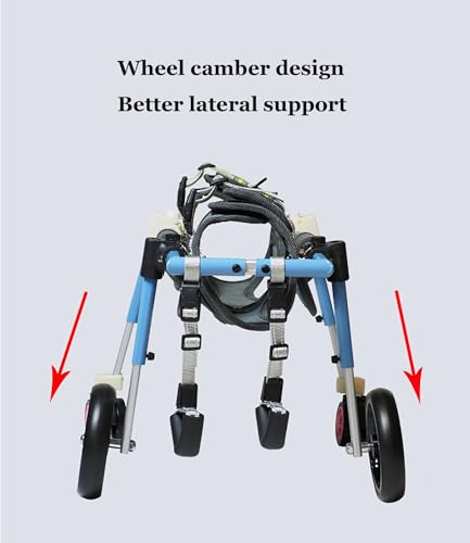 Silla de ruedas para perros con discapacidad: carrito ajustable de 4 ruedas 5