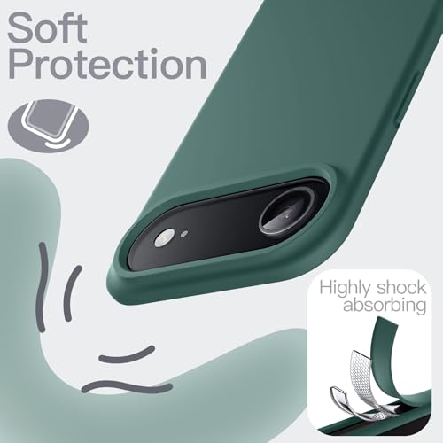 Image of JETech Liquid Silicone Case for iPhone Air, Silky Soft Touch Full-Body Protection, Anti-Scratch Shockproof Phone Cover with Microfiber Lining, 6.5-Inch Display (Midnight Green)